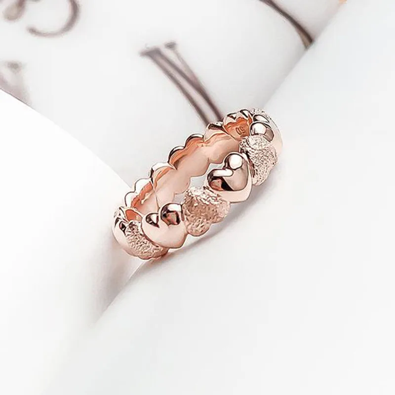 

Original 925 Silver Ring Creative Frosted Rose Gold Ring For Women Wedding Party Gift Fashion Jewelry