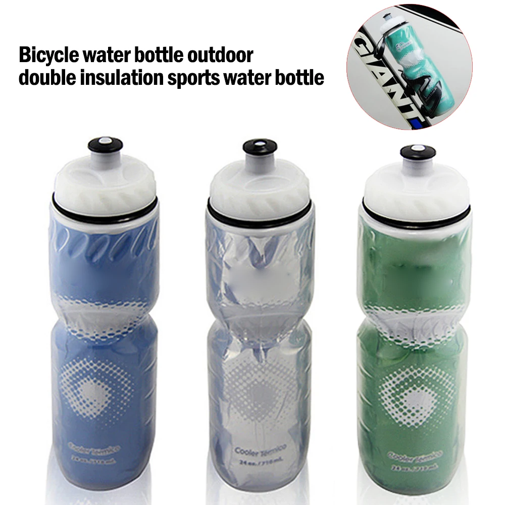

Water Bottle For Bicycle Outdoor Bike Cycling Bottle Sport Equipment Dual Layer Thermal Keep Hot Cold Sport Water Bottle 710ML
