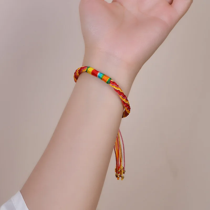 НОВЫЙ Тибетский ремешок для рук 5 цветов веревка с драконом плетеный вручную