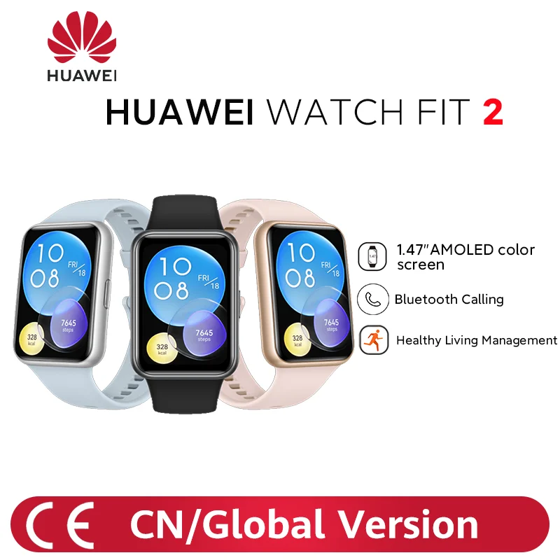 

World Premiere Global Version HUAWEI WATCH FIT 2 Smartwatch 1.74-inch AMOLED Bluetooth Calling Healthy Living Management FIT2
