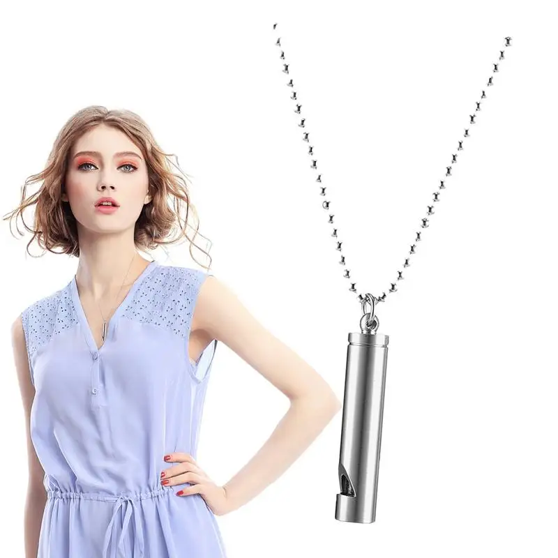 

Breathing Necklace Stainless Steel Stress Breathing Necklace Calm Stress Whistle Spiritual Meditation Necklace