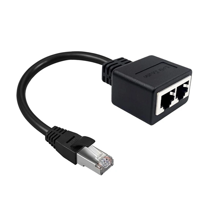 

2 In 1 RJ45 Splitter LAN Ethernet Network RJ45 Connector Extender Adapter Cable 1 Male To 2 Female(25Cm)