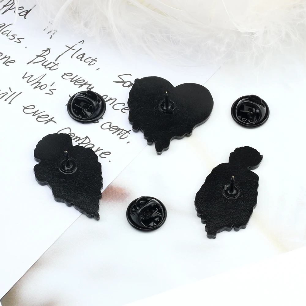 Значок на лацкан Life and Death для пар Мужская креативная эмалированная заколка в