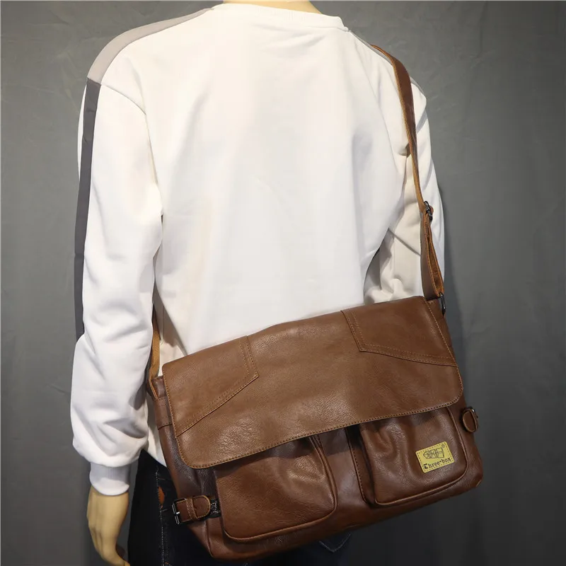 

Tide Brand Casual Men's Big Bag Korean Version Messenger Bag Fashion Outdoor Travel Messenger Men's Single Shoulder Bag