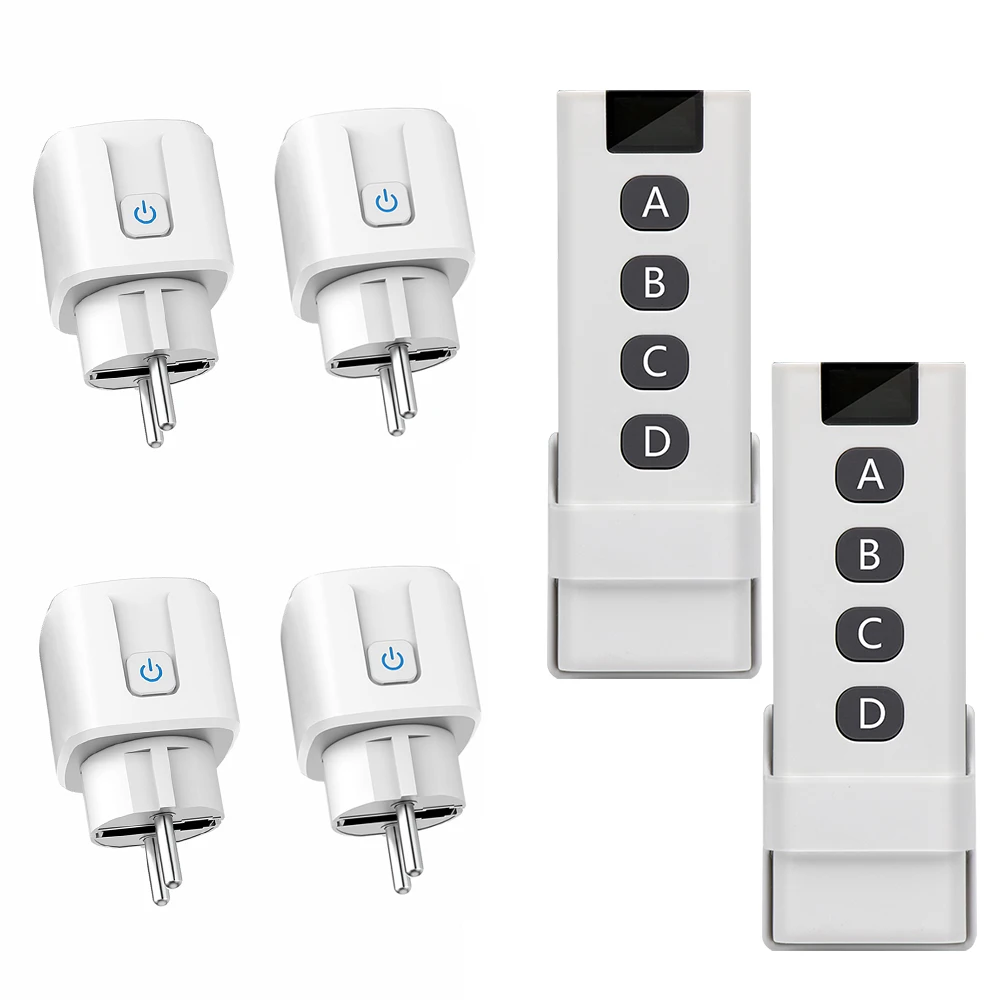 

RF433 МГц Беспроводная электрическая розетка с дистанционным управлением, вилка европейского стандарта FR, 110 В, 220 В, 16 А, электрические розетки для вентилятора, лампы, кофемашины