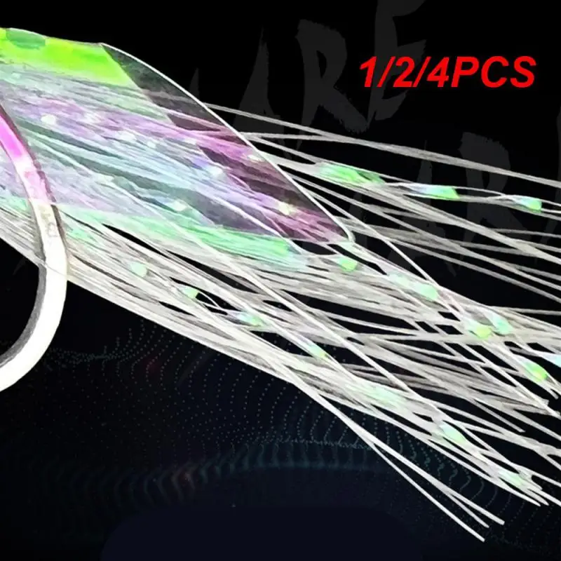 

1/2/4PCS 1bag Luminous Fishhooks For Swivel Rigs Bait Jigs Fish Head Soft Shrimp Lure Sea Fishing Gold-plated String Hook Tackle
