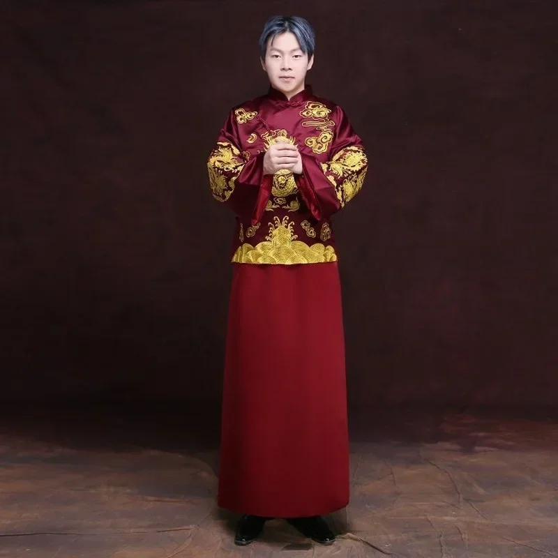 Золотое свадебное платье для невесты китайское Ципао современное потрясающая