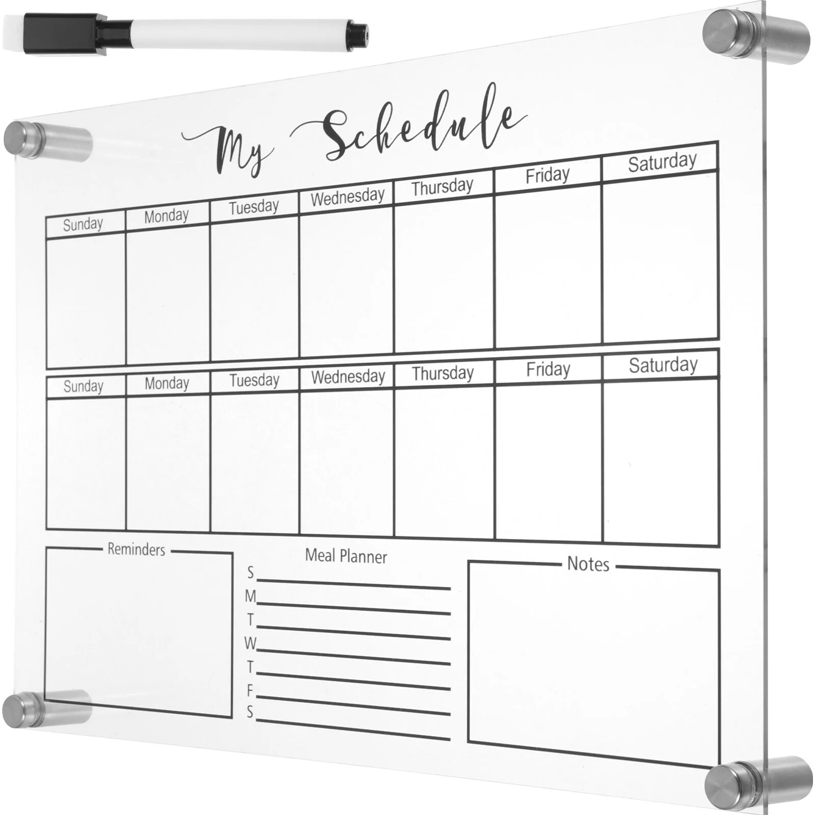 

Magnetic Chalkboard Schedule Desktop Dry Erase Whiteboard Marker Small Acrylic Office