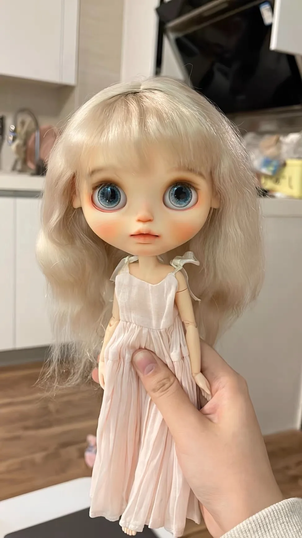 Парики для кукол Dula Blythe Qbaby натуральный длинный argent мохеровые микрообъемные