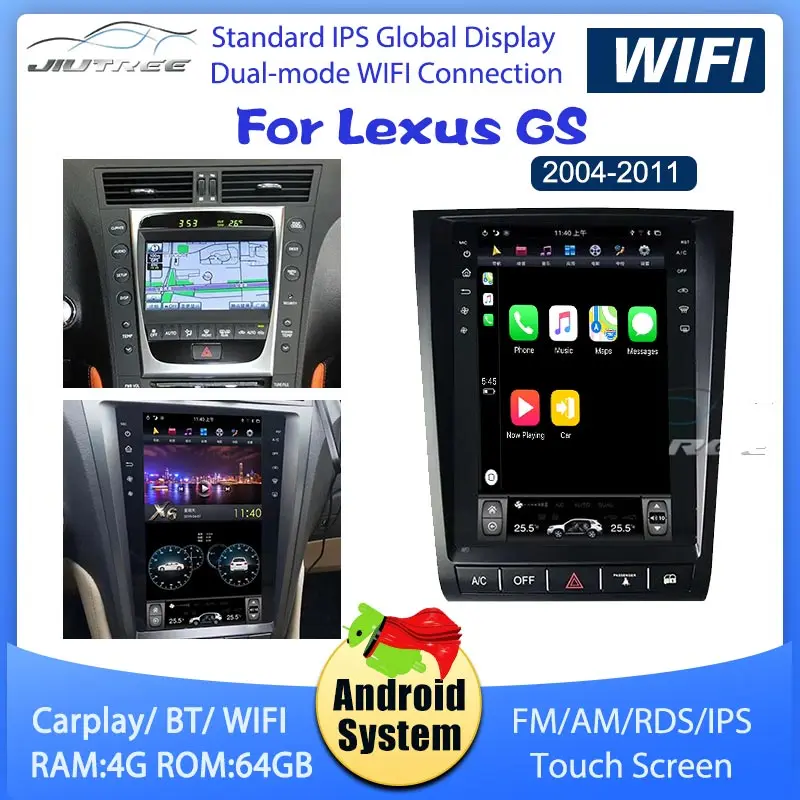 

11.8’‘Car Radio For Lexus GS 2004-2011 Android GPS Navigation Stereo Receiver Autoradio Multimedia Player Carplay