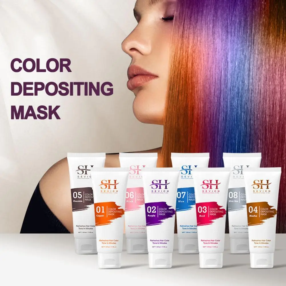 

8 colors Fashion 15 daysTemporary Hair Dye Mask Mild Mask Coloring Diy Easy Formula 5-Minute Plant Dyeing 100ML Wash Hair Care