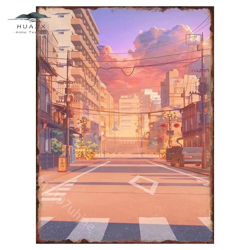 Металлическая вывеска пейзаж