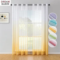 dk gradient color tulle curtains for living room bedroom voile sheer cortinas for kitchen windows treatment decor organza drapes