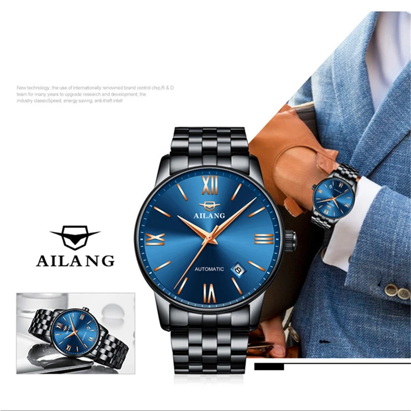 AILANG Men's Stainless Steel Waterproof Simple Watches Fashion Automatic Luminous Watch 2022 New Men's Relogio Masculino 2603 enlarge