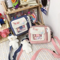 2021 new canvas messenger bag female student korean version of the small bag literary all match cute shoulder bag