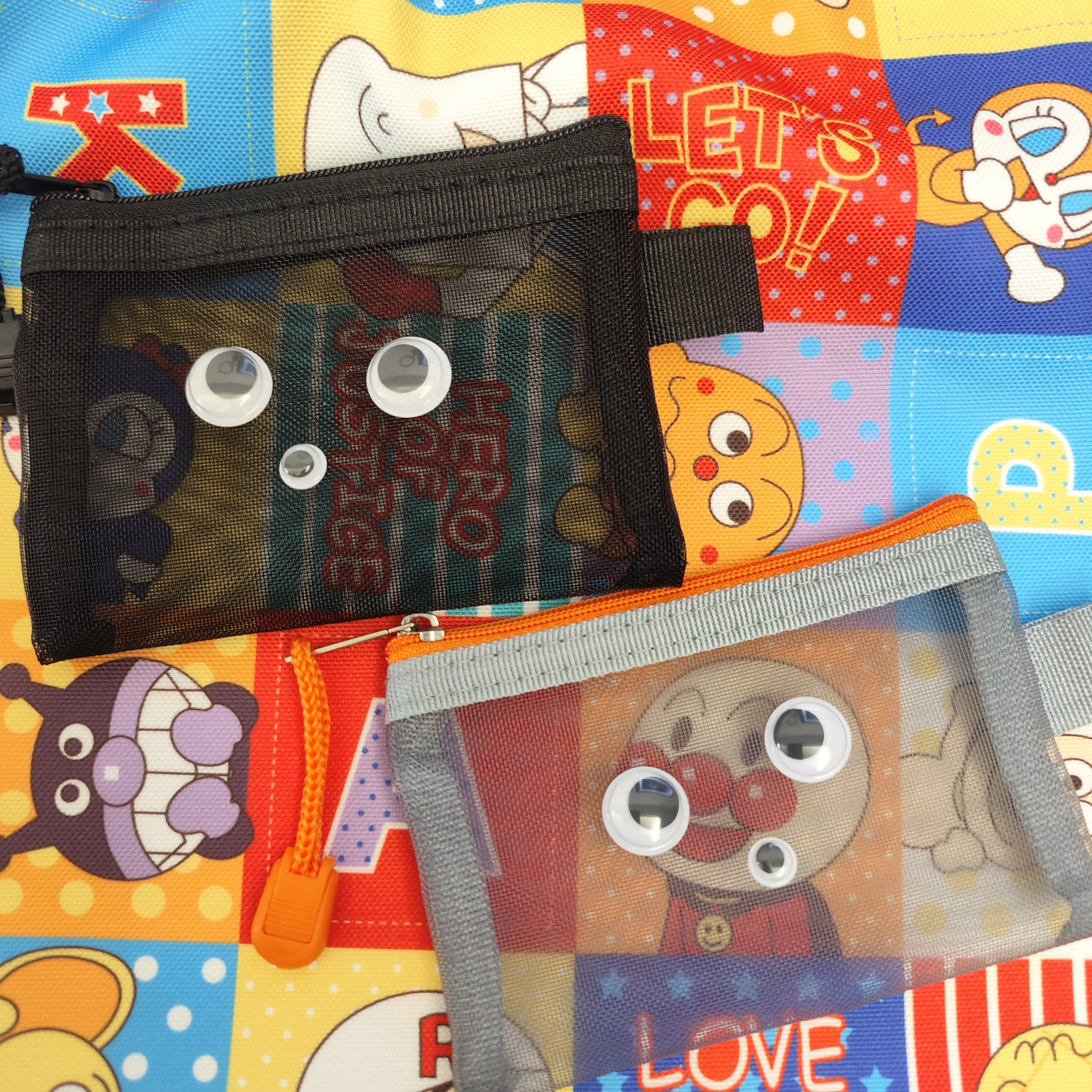 Novelty Funny Eyes Toy Portable Nylon Card Case Bus Cartoon Card Holder Coin Purse Kids School Cards Accessories Anime Toy