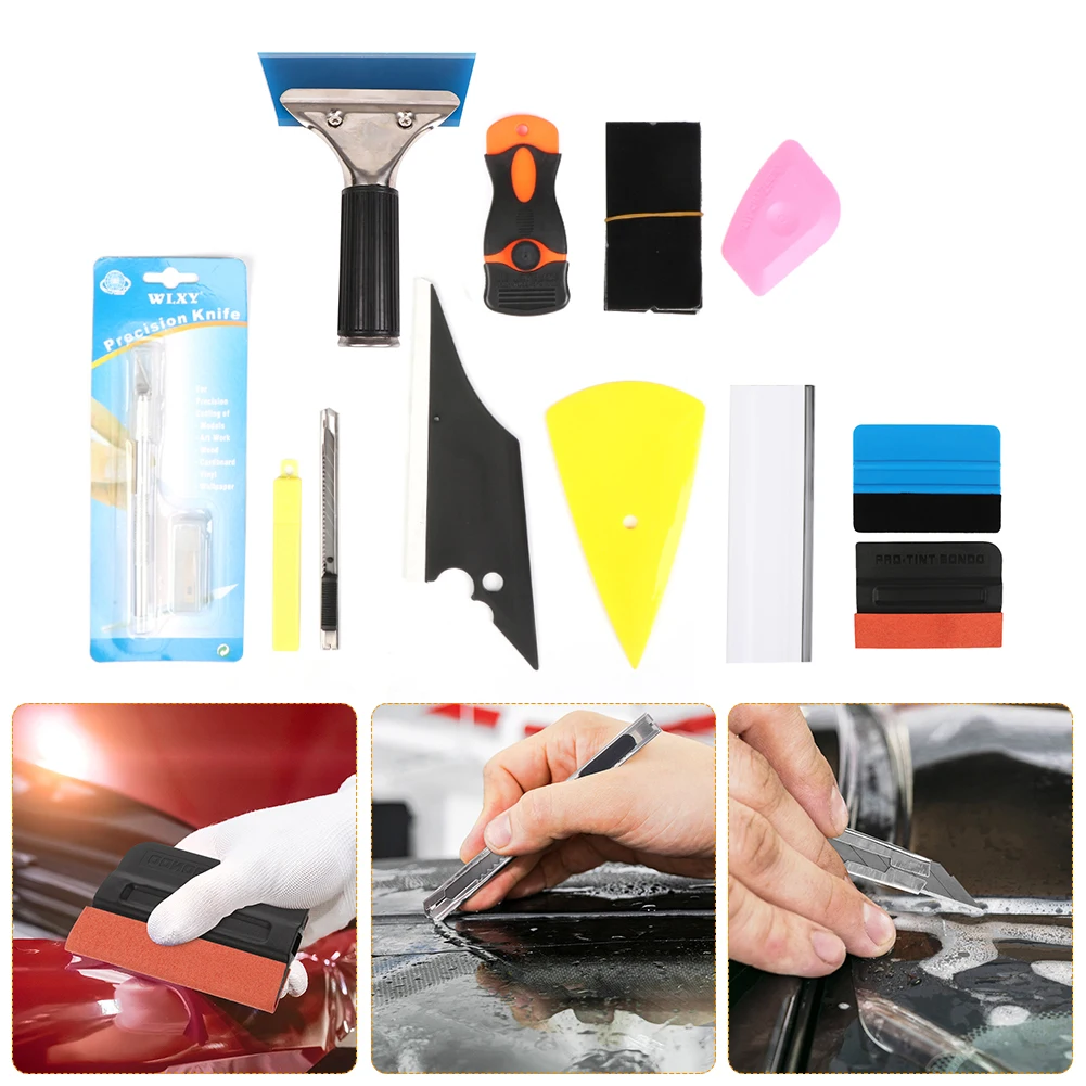 

Carbon Fiber Car Vinyl Wrap Film Sticker Wrapping Tool Kit Squeeg Felt Scraper Pro Cutter Razor Window Tint Foil Magnetic Stick