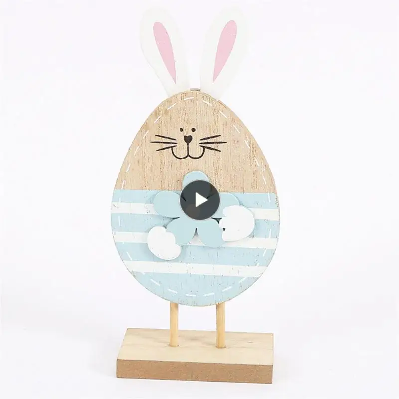

Hand-painted Rabbit Stereo Ornaments Rabbit Figurine Wooden Minimalist Easter Bunny Desktop Ornaments Desktop Decoration