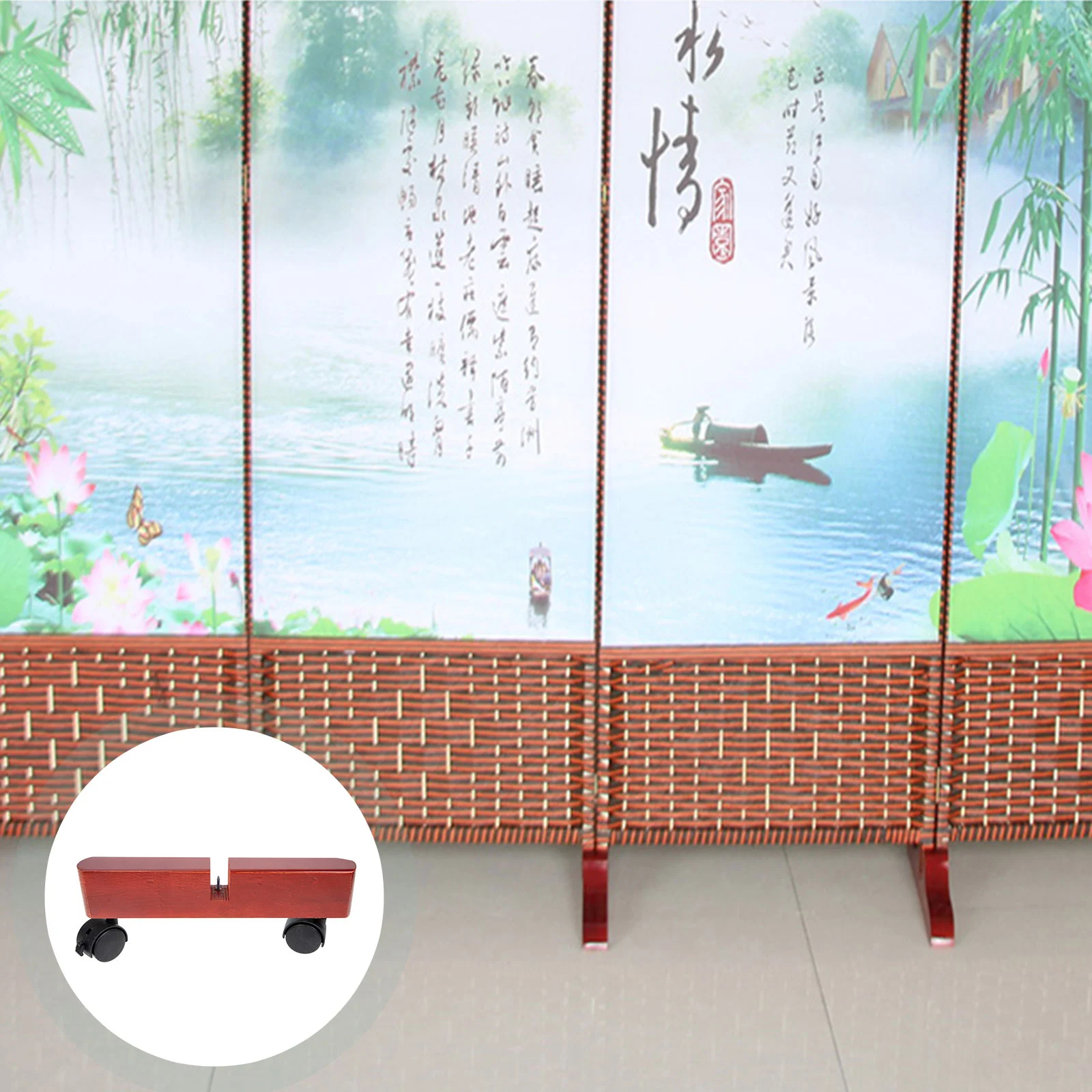 

Divider Base Bracket Screen Covers Mailbox Room Wood Feet Household Wear Stand Resistant Magnetic Shelf Hotel Folding Wheels