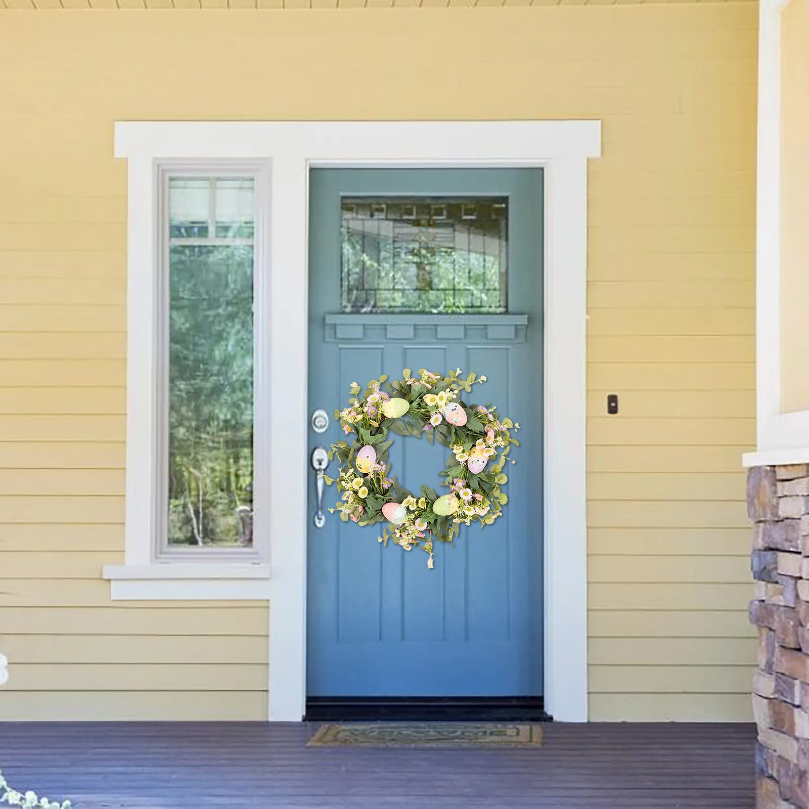 Цветок эвкалипта гортензии венок для двери свадебный фон дома Hello уличный Декор