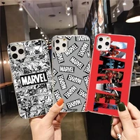 marvel logo avengers heros phone case for iphone 13 12 11 pro max mini xs max 8 7 plus x se 2020 xr silicone soft cover