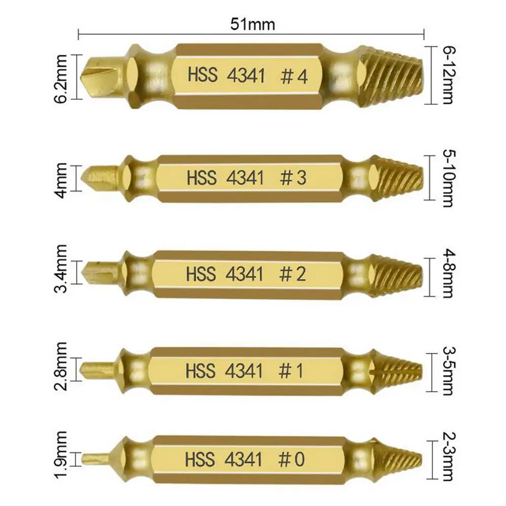 Набор для извлечения поврежденных винтов, комплект для быстрого и легкого демонтажа сверл, для удаления сломанных бит