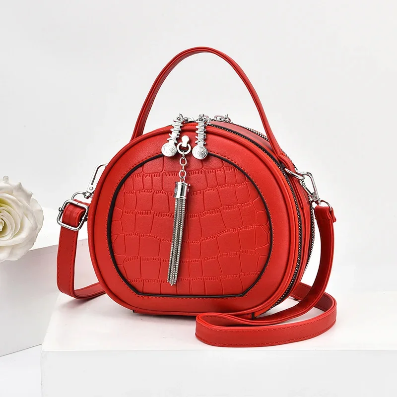 

Женские сумки, Новинка лета 2023, модная сумка-мессенджер в Корейском стиле, Женская трендовая сумка на одно плечо из искусственной кожи, маленькая круглая сумка