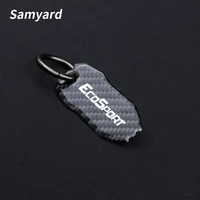 carbon fiber car keychain for ford ecosport fiesta focus fusion kuga mustang ranger smax key rings car accessories