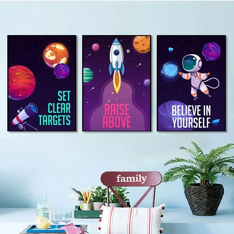 Современный стиль космическая планета Daystar детская настенная живопись на холсте