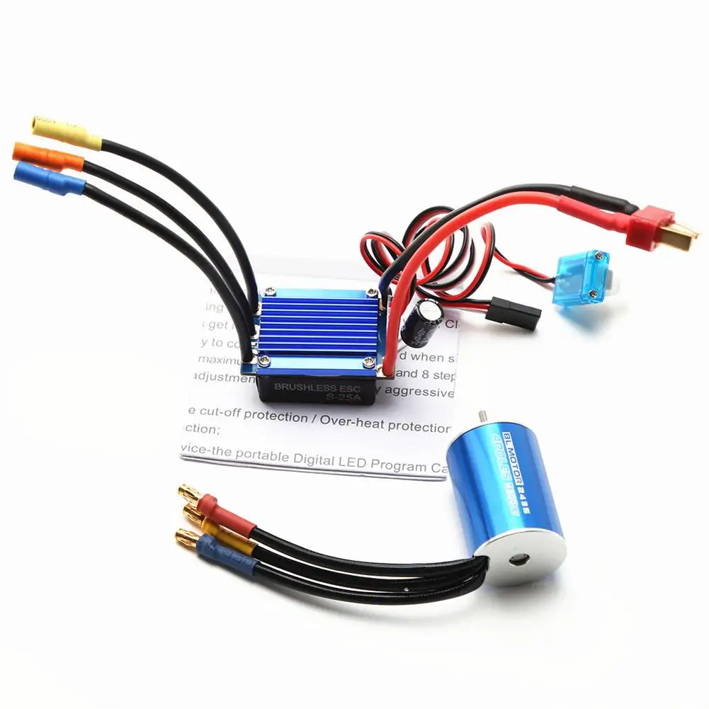 

2435 3300kv/4500kv/4800kv Brushless Motor 25a Brushless Esc Programming For Traxxas Hsp Wltoys 1/16 1/18 Rc Truck Car Boat Bait