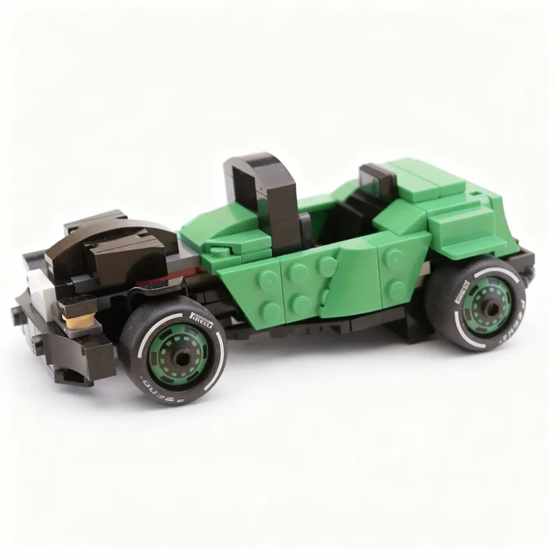Фото 216 деталей MOC City Champions Kicking Cool HOT ROD Модель строительных блоков, игрушка, коллекция, подарок на день рождения, творческое искусство, 3D-образование №3