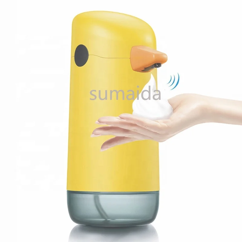 Kids Cute Yellow Duck Automatic Touchless Infrared Sensor Handsfree Foaming Soap Dispenser Battery Powered