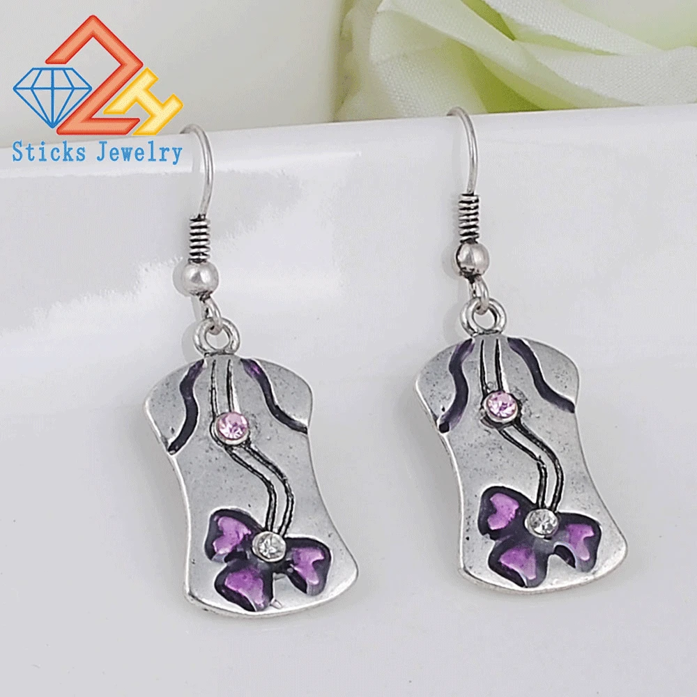 

Vintage Charm Earrings Eco-friendly Alloy Drop Oil Ladies Earrings