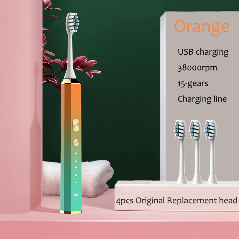 Sonic Electric Toothbrush  Adult Timer Brush 15 Modes USB Charger Rechargeable Smart Tooth Brushes Replacement Heads Set enlarge