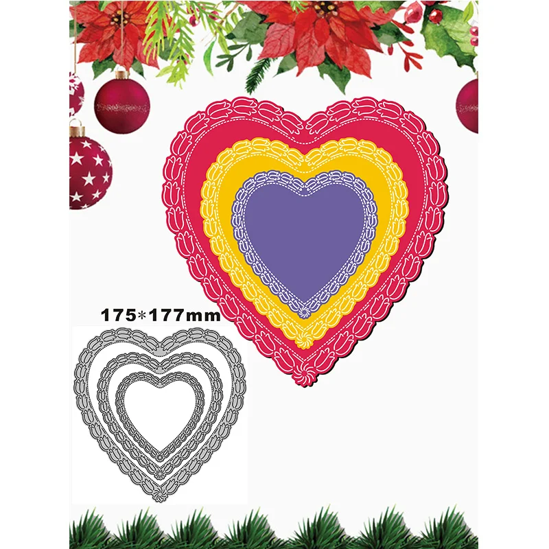 

Новинка 2022 г., металлические Вырубные штампы в форме сердца и тюльпана для скрапбукинга, изготовления бумаги и открыток, тиснение, Декор без штампа