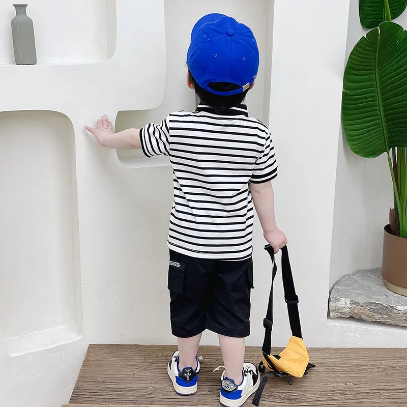 2022 Baby Boys Summer Casual Clothing Outfit Kid Short Sleeve Cotton Polo Shirt Shorts Set Toddler Boys Clothes Suit 2-9 Years