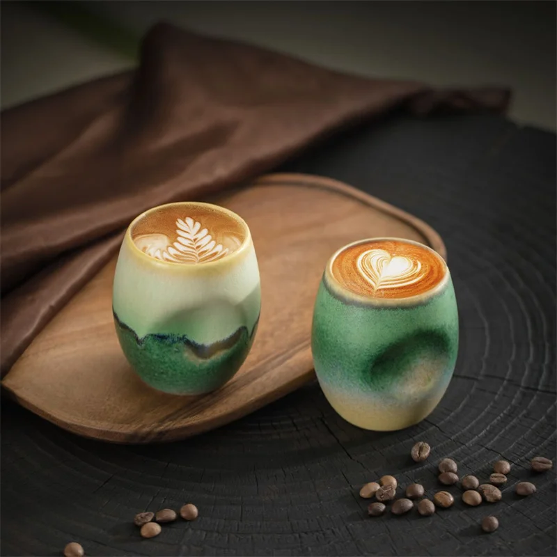 

230ML Variable Mountain View Coffee Tea Cup Handmade Creative Pastoral Style Ceramic Tea Coffee Cup Master Cups Drinkware