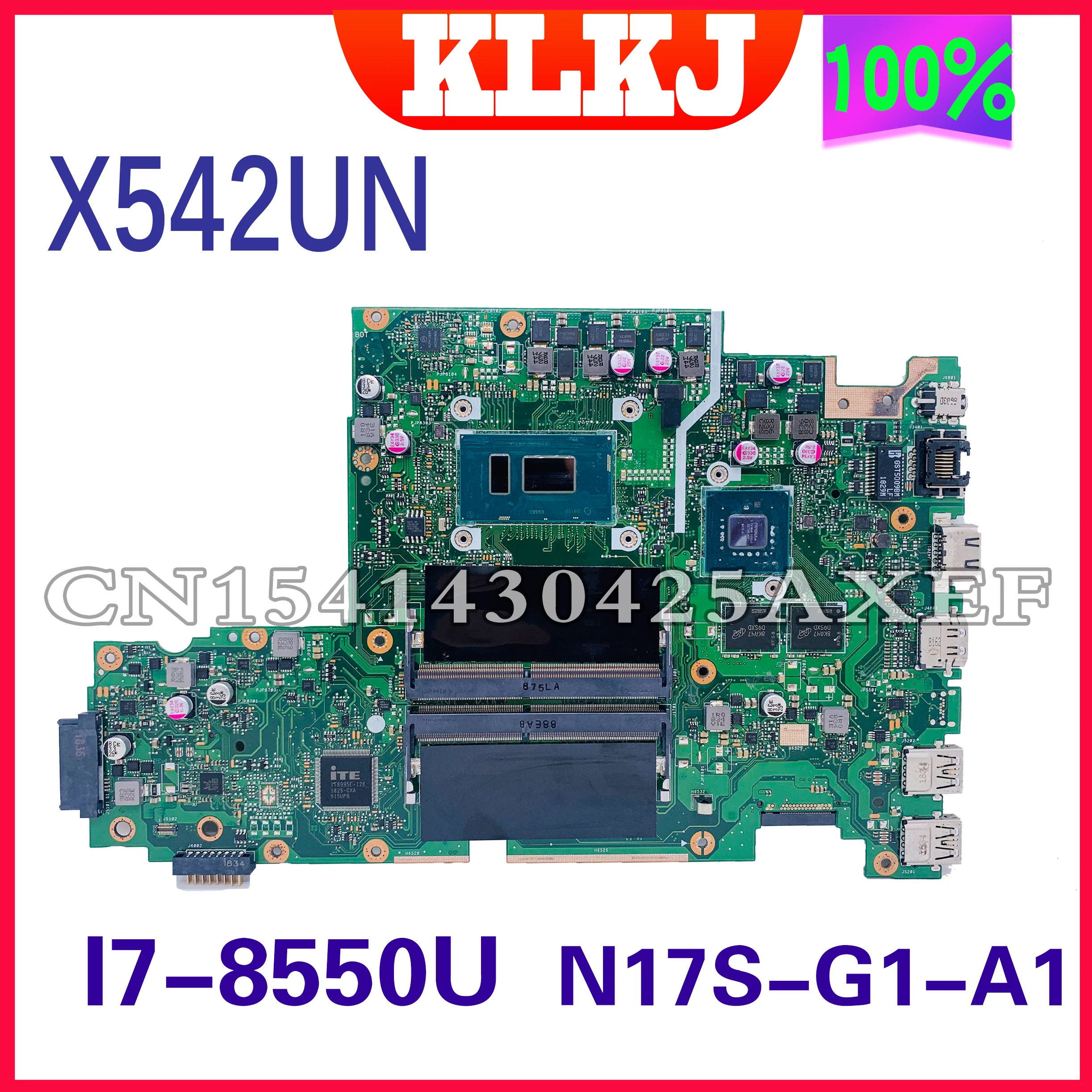 

Оригинальная планшетовая материнская плата X542UN X542UR X542UQ X542UF X542U FL8000U для ноутбука с фотографией MX150 100%