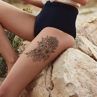 fashion women temporary tattoo sticker black sunflower waterproof vatican leaves totem tattoos girl arm body art sexy fake tatoo