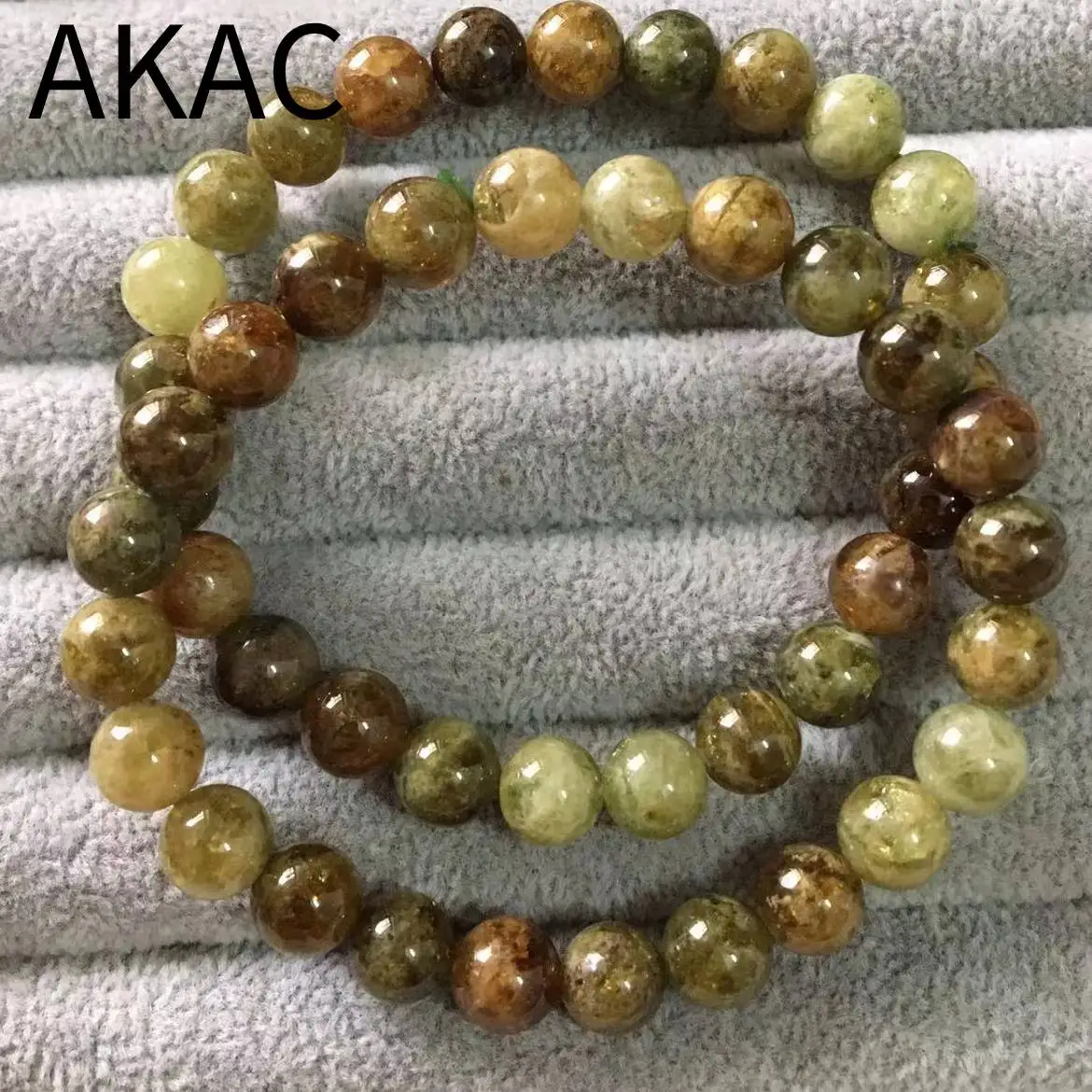 

2bracelets as photo (1) Approx8mm AKAC natural green garnet bracelet beads wholesale