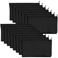 15 pcs black blank canvas bag 8 3x4 7in stationery storage zipper bag diy graffiti pencil case diy gift bag