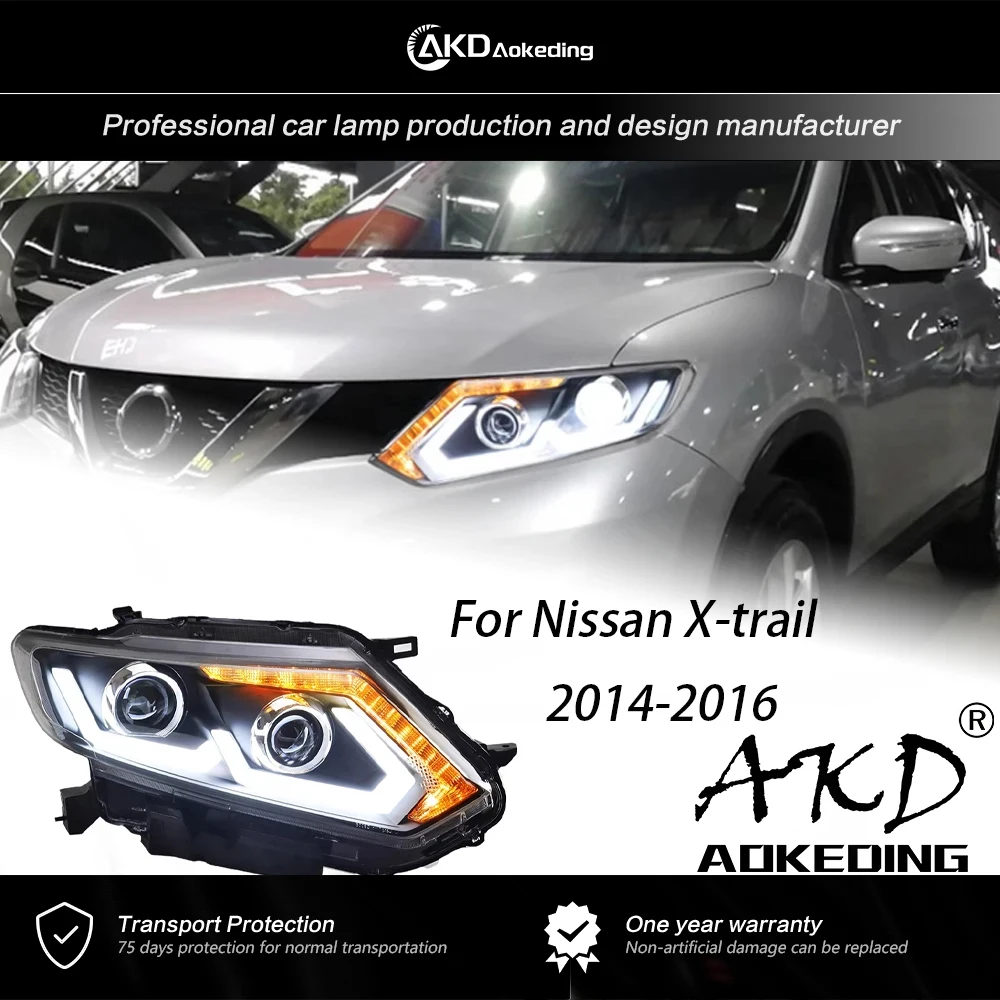 Фары головного света AKD для Nissan X-trail 2014-2016 фары космического опция DRL Hid аксессуары