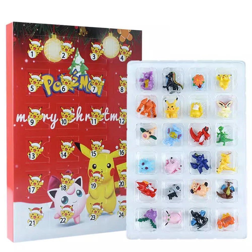 

24Pcs Pokemon Christmas Advent Calendar Box Kawaii Cute Cartoon Pikachu Anime Figures Children Toys For Boys Girls Xmas Gifts