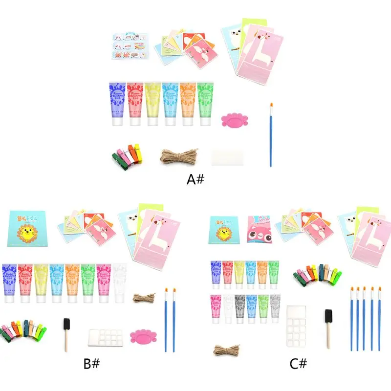 

H05A 30ml Finger Paint 6/8/12 Colors Set Washable Kids Finger Paint Supplies Gift for Kids