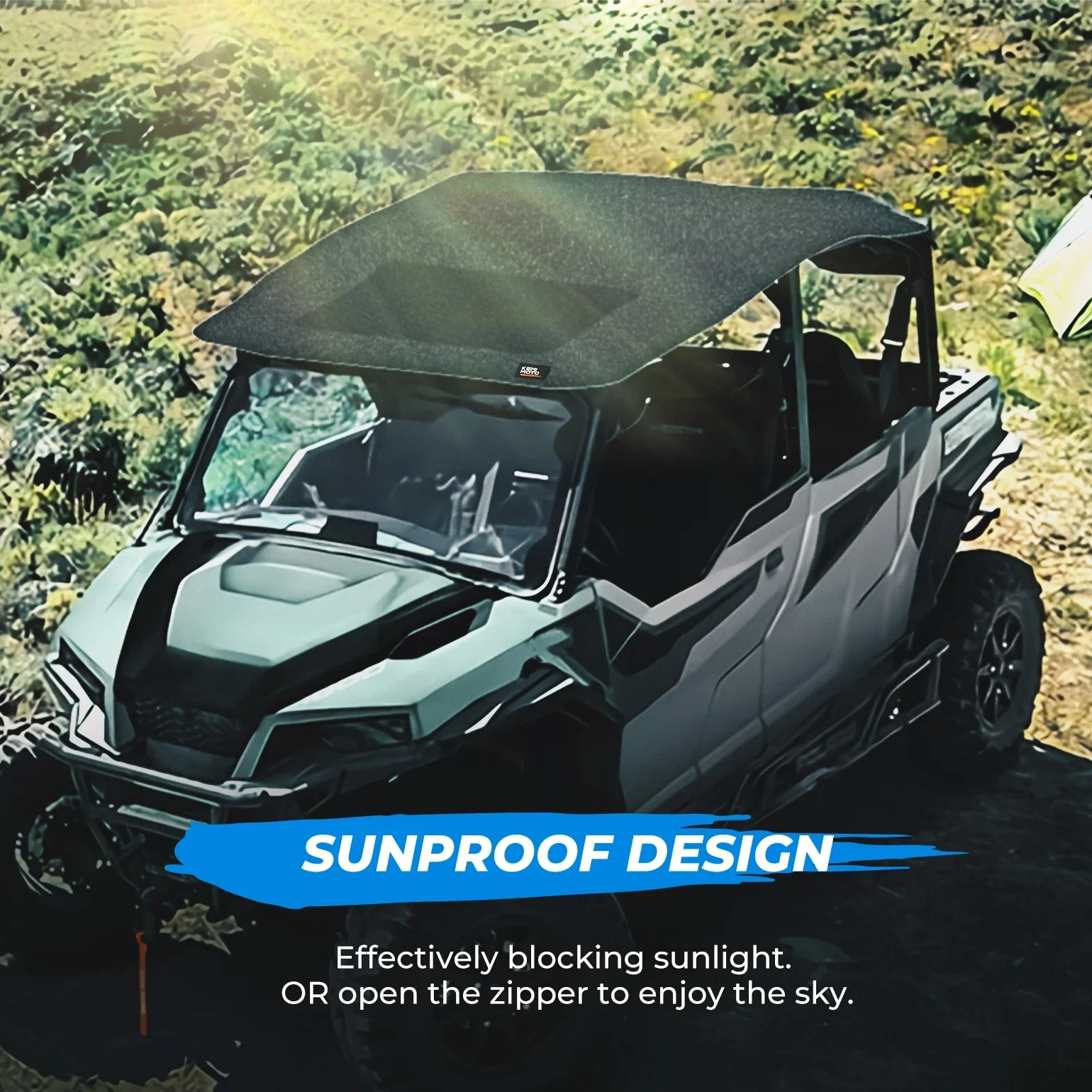 Козырек от солнца KEMIMOTO 1680D на крышу совместимый с Polaris General 4 1000 XP 2017-2023 аксессуары