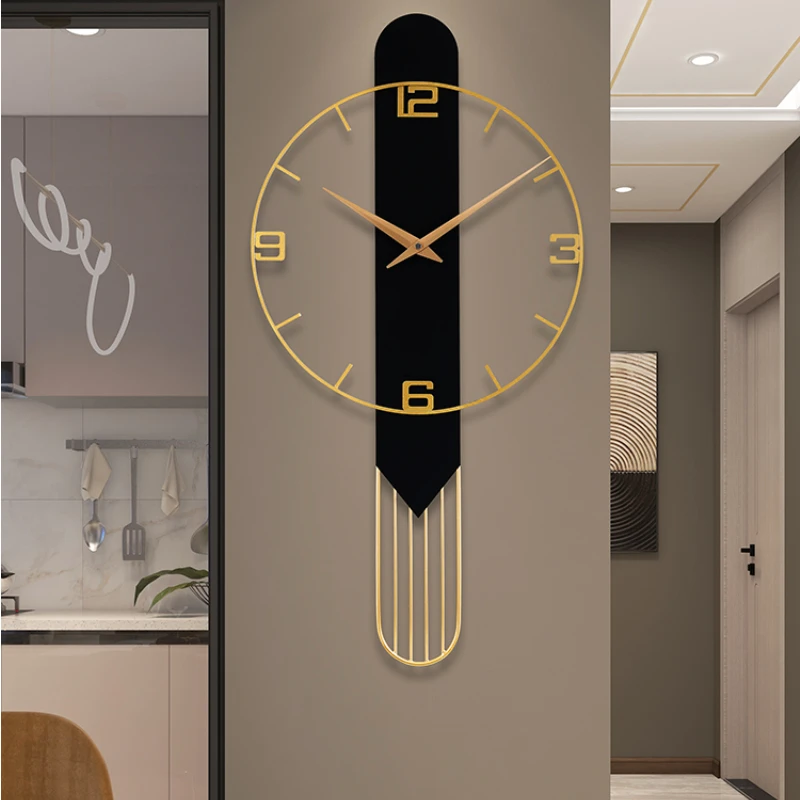 

Luxury Wall Clock Living Room Household Wall Modern Simple Atmosphere Clock Net Red Creative Art Silent Decoration Clock