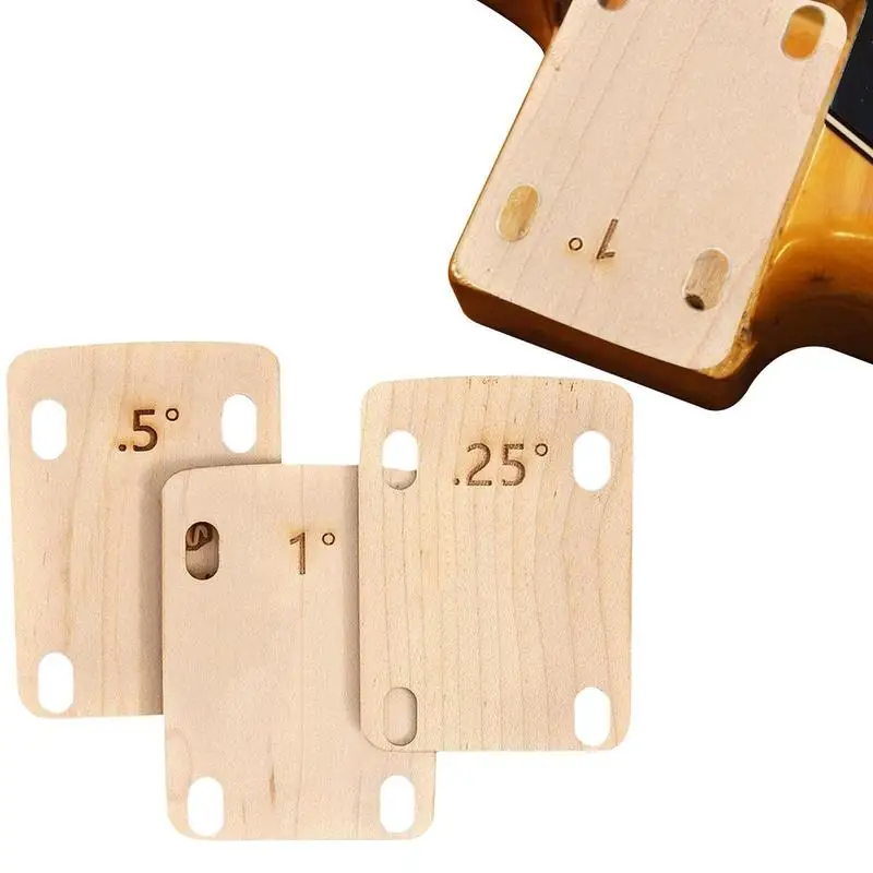 

Guitar Neck S 3 Pcs Wooden Bass Gasket Bass Neck Plate Gasket Protective Replacement For Electric Guitars 3x2 Inch