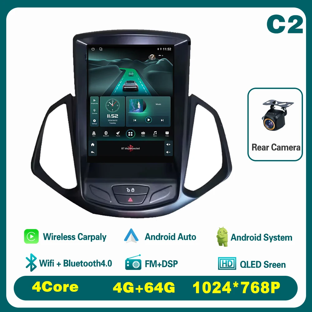 

9,7-дюймовый Android 15 для Ford EcoSport 2013-2018 Автомобильный радиоприемник Мультимедийный видеоплеер Навигация GPS WIF Беспроводной Carplay DVD