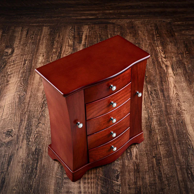 Solid Wood Jewelry Box Multi-layer Drawer Large Capacity Jewelry Box Home Jewelry Retro Women Jewelry Collection