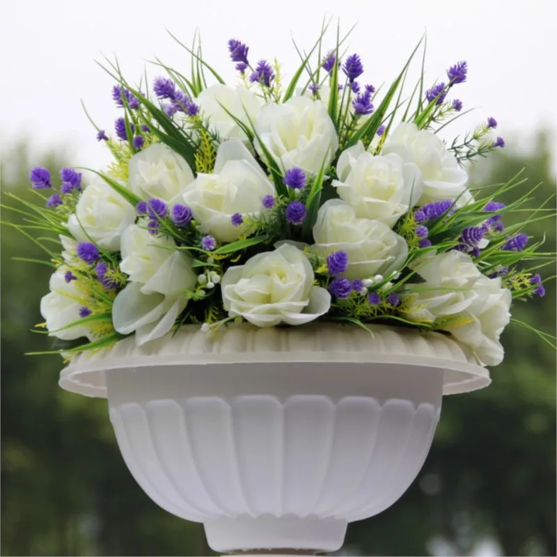 

white wedding decoration party flower bouquets for road lead or wedding column white flowers road lead flower 6pcs/lot